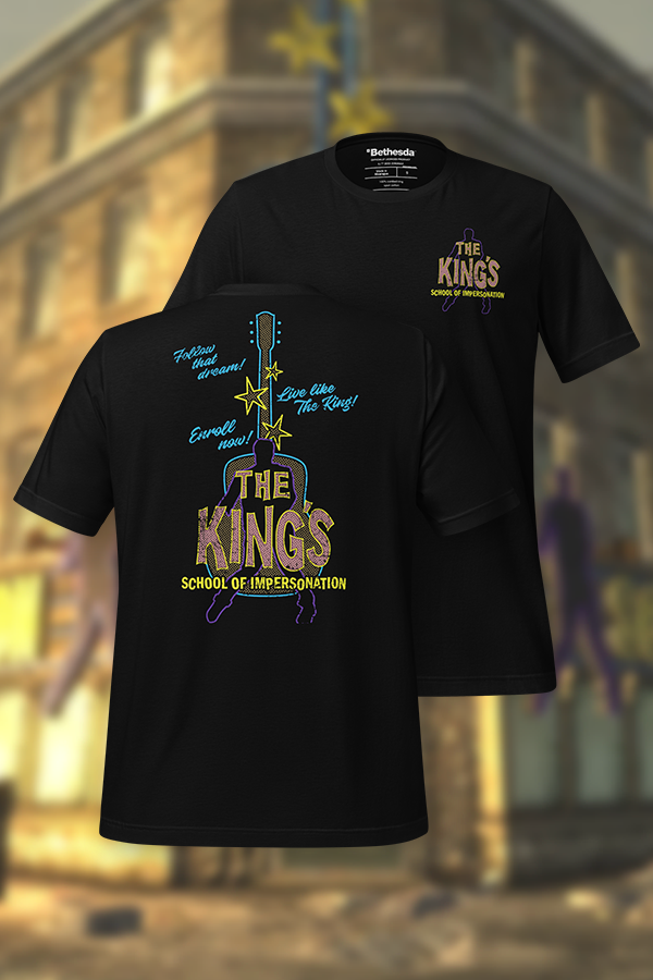 Fallout New Vegas The Kings School Of Impersonation Tee